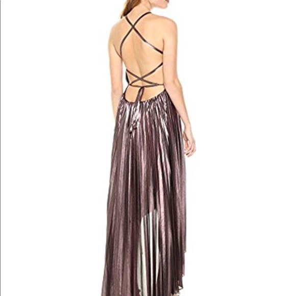 bcbg metallic gown